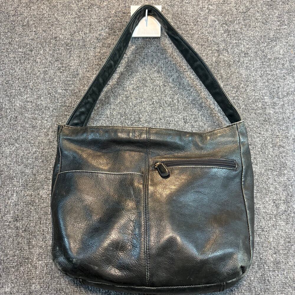 Boulder Ridge Black Full Grain Cowhide Leather Hobo Shoulder Bag Purse